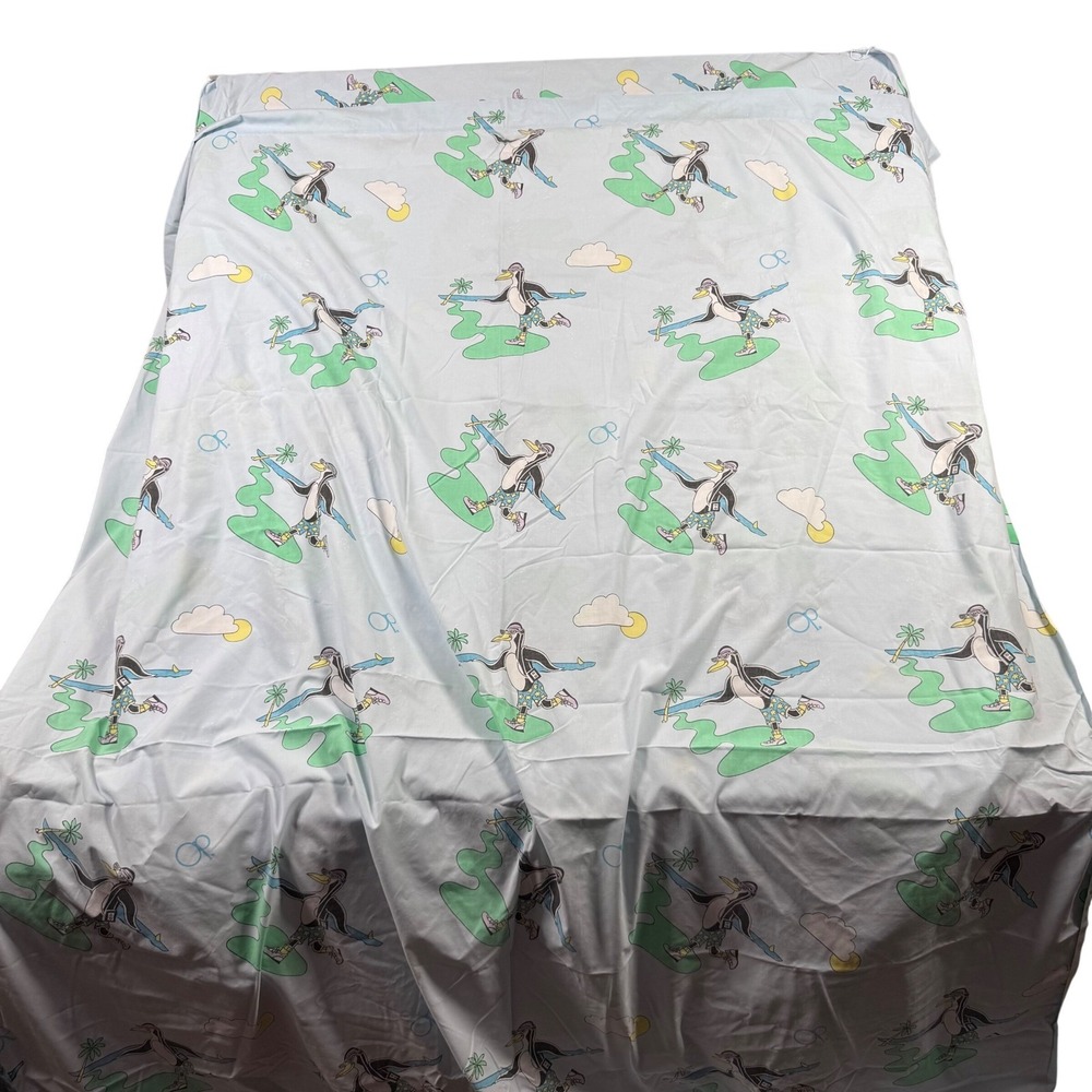Vintage Ocean Pacific OP Surfing Penguin Twin Sheet Set Retro 80s 90s Bedding